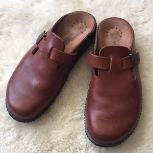 Mephisto Brown Luggage Leather Clogs
